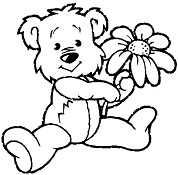 Teddybär mit großer Blume
