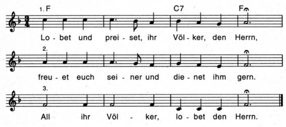 Lied: Lobet und preiset-Noten